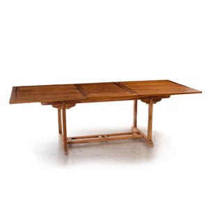 Lubok salon de jardin teck huilé 8 personnes - table rectangle + 8 chaises