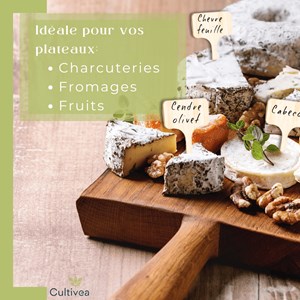 60 étiquettes en bois jardin 10x6 cm + crayon double mine