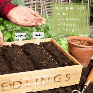 120 étiquettes blanches jardin à planter en plastique + marqueur