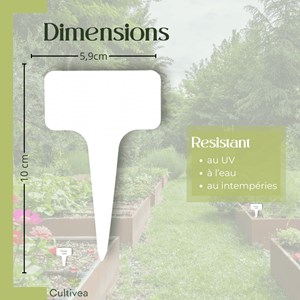 120 étiquettes blanches jardin à planter en plastique + marqueur