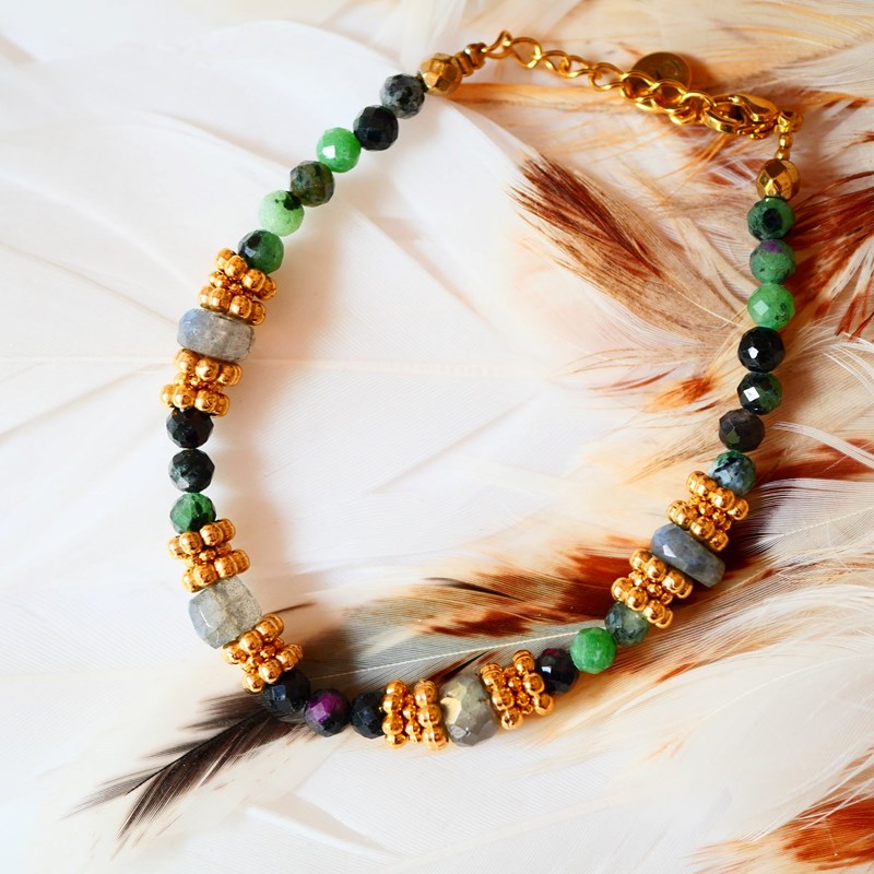 Bracelet taranga en rubis zoisite