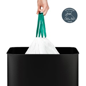 Poubelle de tri à capteur 69l, black edition - n°1015