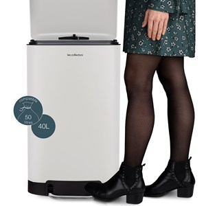 Poubelle à pédale 40l, white edition - n°828
