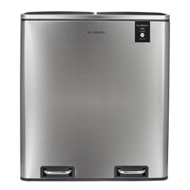 Poubelle de tri à pédale 2 x 30l, inox edition - n°904