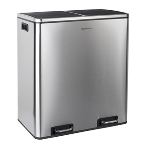 Poubelle de tri à pédale 2 x 30l, inox edition - n°904