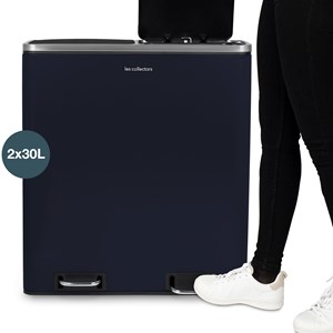 Poubelle de tri à pédale 2 x 30l, midnight blue edition - n°908