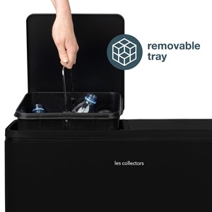 Poubelle de tri à pédale 2 x 30l, black edition - n°910