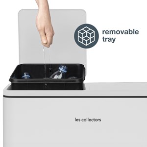 Poubelle de tri à pédale 2 x 30l, white edition - n°918