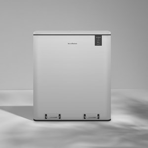 Poubelle de tri à pédale 2 x 30l, white edition - n°918