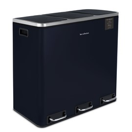 Poubelle de tri à pédale 3 x 18 l, midnight blue edition - n°986