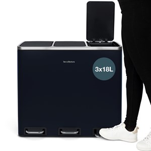 Poubelle de tri à pédale 3 x 18 l, midnight blue edition - n°986