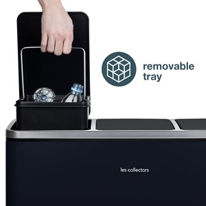 Poubelle de tri à pédale 3 x 18 l, midnight blue edition - n°986