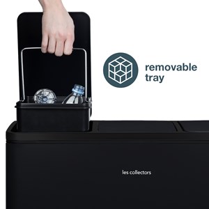 Poubelle de tri à pédale 3 x 18 l, black edition - n°988