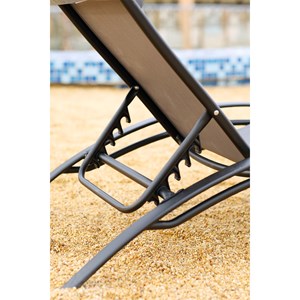 Bahia lot de 2 transats empilables et ajustables en alu gris-noir