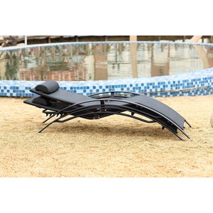 Bahia lot de 2 transats empilables et ajustables en alu noir