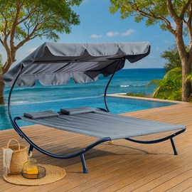 Aloha transat avec pare-soleil 2 personnes gris