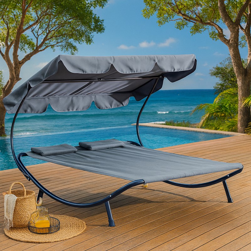 Aloha transat avec pare-soleil 2 personnes gris