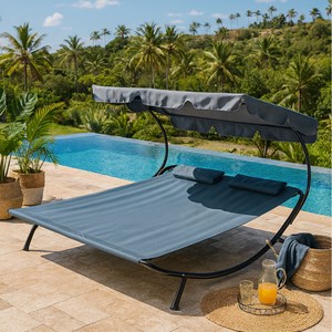 Aloha transat avec pare-soleil 2 personnes gris