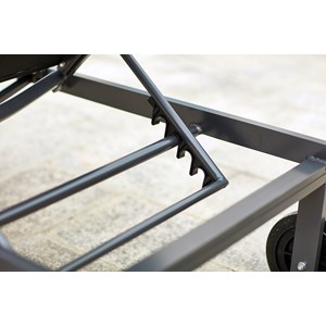 Cuba lot de 2 transats inclinables avec roulettes en aluminium noir