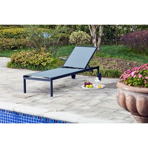 Cuba lot de 2 transats inclinables avec roulettes en aluminium gris