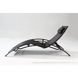 Limea transat ajustable et empilable avec pieds en acier noir