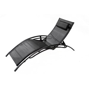 Limea transat ajustable et empilable avec pieds en acier noir