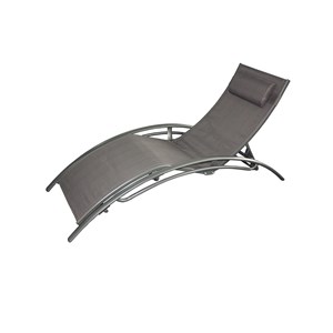Limea transat ajustable et empilable avec pieds en acier gris