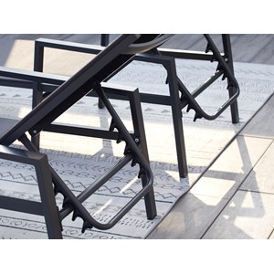 Bari lot de 2 transats en aluminium gris foncé et noir