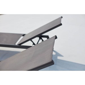 Prato lot de 2 transats avec roulettes gris foncé