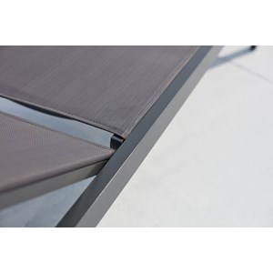 Prato lot de 2 transats avec roulettes gris foncé