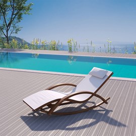 Alcoba transat à bascule en bois écru