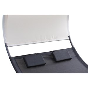 Essaouira transat double à bascule avec auvent noir et écru