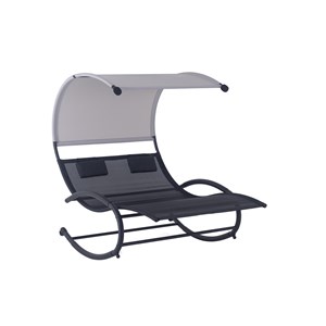 Vaïta transat double à bascule avec auvent noir et gris