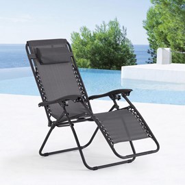 Manihi transat inclinable noir et gris foncé