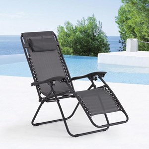 Manihi transat inclinable noir et gris foncé