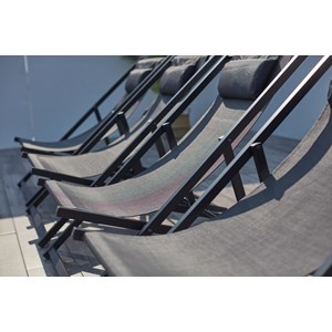 Tevata lot de 4 transats alu gris