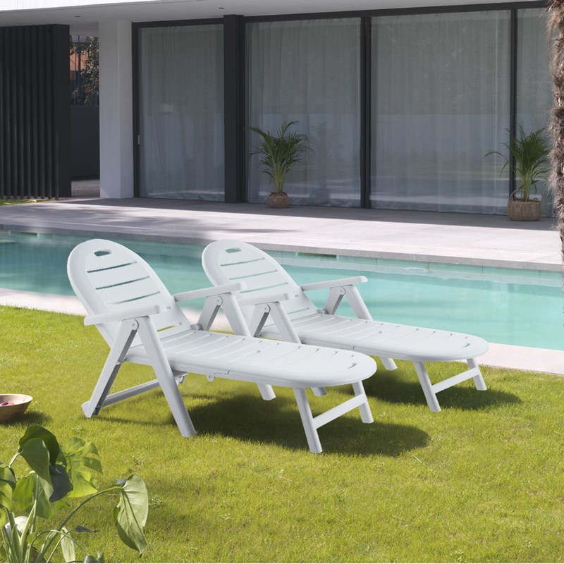 Caiman lot de 2 bains de soleil blanc