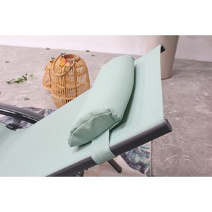 Bahia lot de 2 transats en aluminium et toile pvc vert pastel