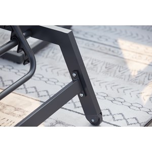 Prato lot de 2 transats et une table d'appoint gris et noir