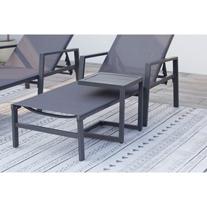 Bari lot de 2 transats et une table d'appoint gris