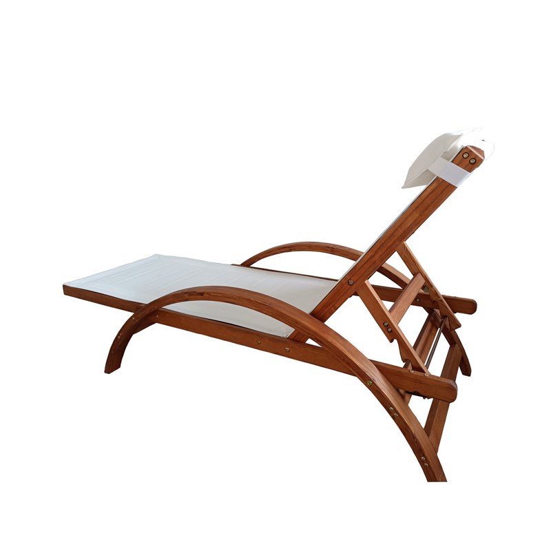 Naari transat en bois et toile pvc blanc