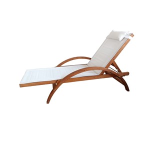 Naari transat en bois et toile pvc blanc