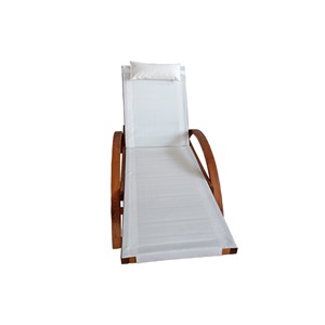 Naari transat en bois et toile pvc blanc