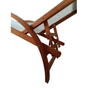 Naari transat en bois et toile pvc blanc