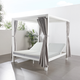 Cordoue lit de jardin 2 places gris