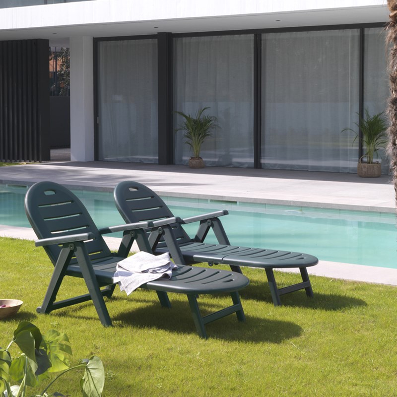 Caiman lot 2 bains de soleil vert