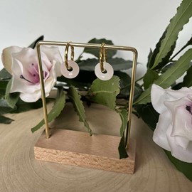 Boucles d’oreilles donuts pierre quartz rose