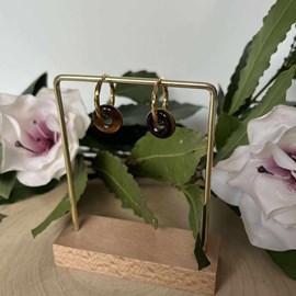 Boucles d’oreilles donuts pierre œil de tigre