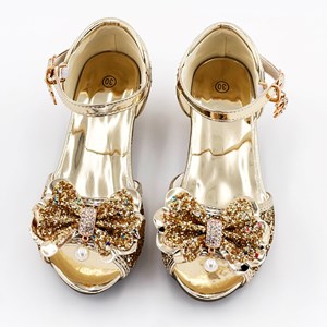 Chaussures de princesse à talon or 33