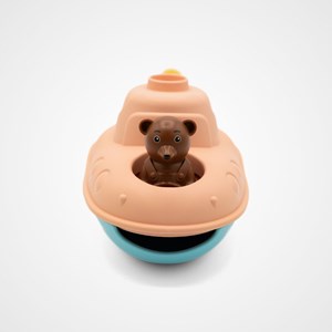 Jouet de bain made in france en matière recyclée sous-marin de petit ours brun